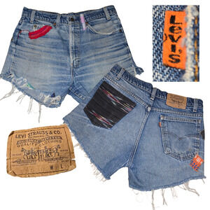 Vintage Levis 70s Saddleman Jean Shorts Orange Tab USA